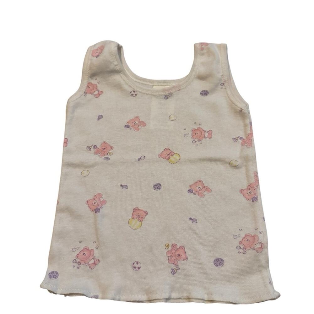 Vintage Bon Bébé Baby Tank Top Pink Teddy Bear Print 3–6‎ Months Small Hong Kong